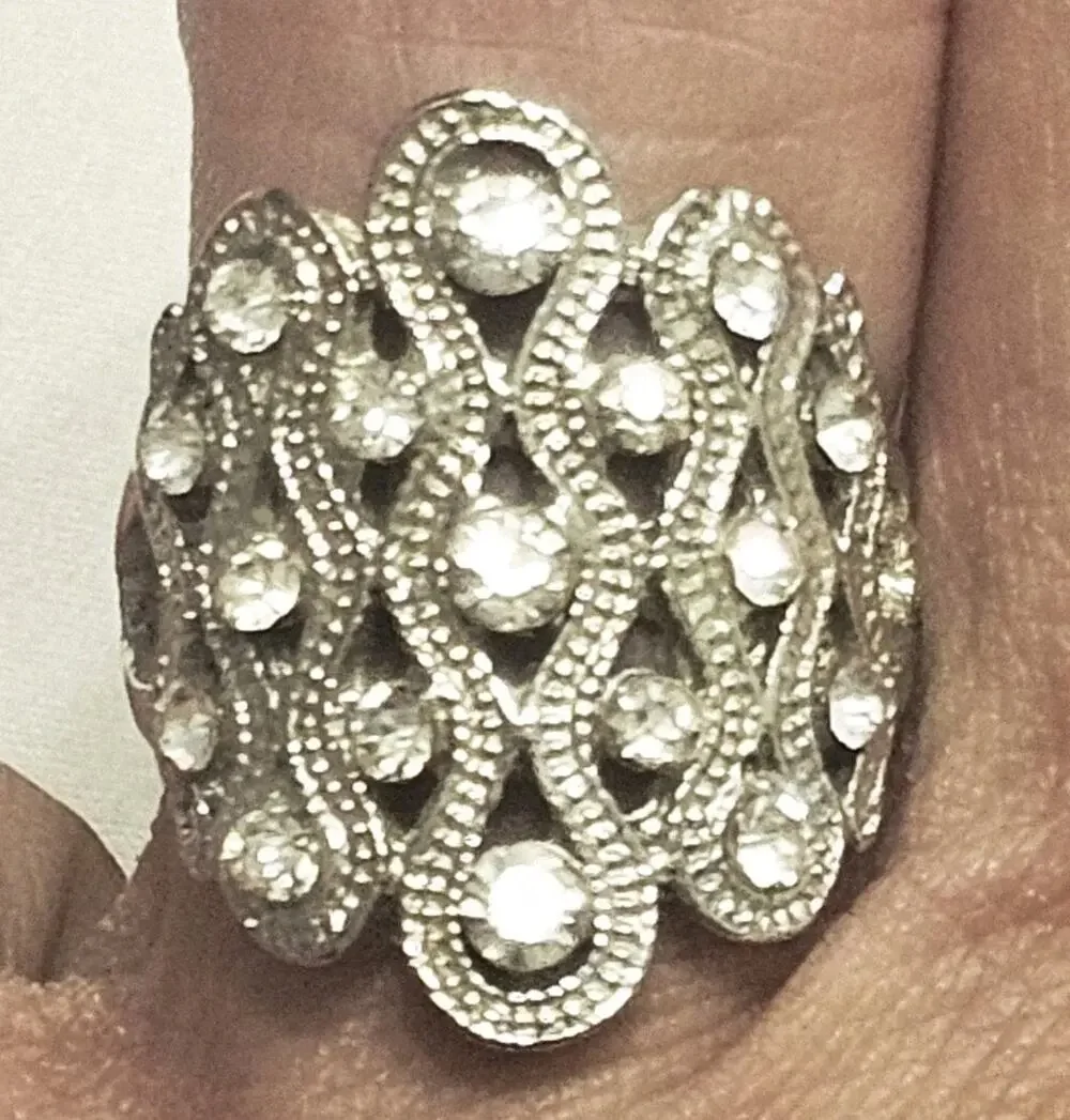 Antique Art Deco Edwardian Revival Cocktail Ring Size 7